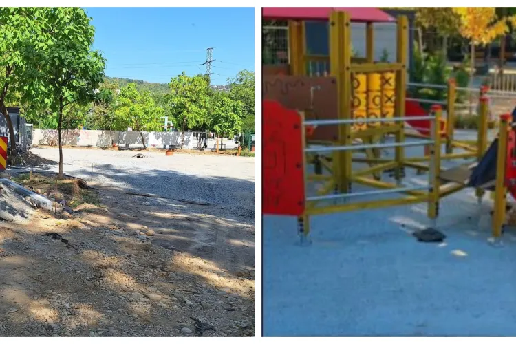 Părinții clujeni cer închiderea unui parc aflat în lucru: „Sunt dale de beton, una din ele l-a lovit pe un copil”
