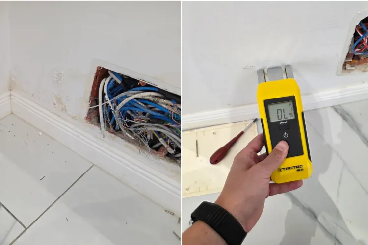 Au cumpărat o vilă nouă în Cluj, dar s-au trezit cu pereții plini de apă și o țeavă spartă sub șapă: „Constructorul a dat vina pe vecini”