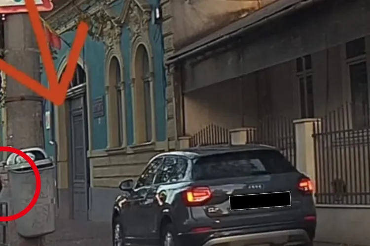 VIDEO, Scene greu de înțeles pe o stradă din Cluj! Un șofer și-a continuat drumul pe trotuar, în apropierea unui copil cu ghiozdan în spate