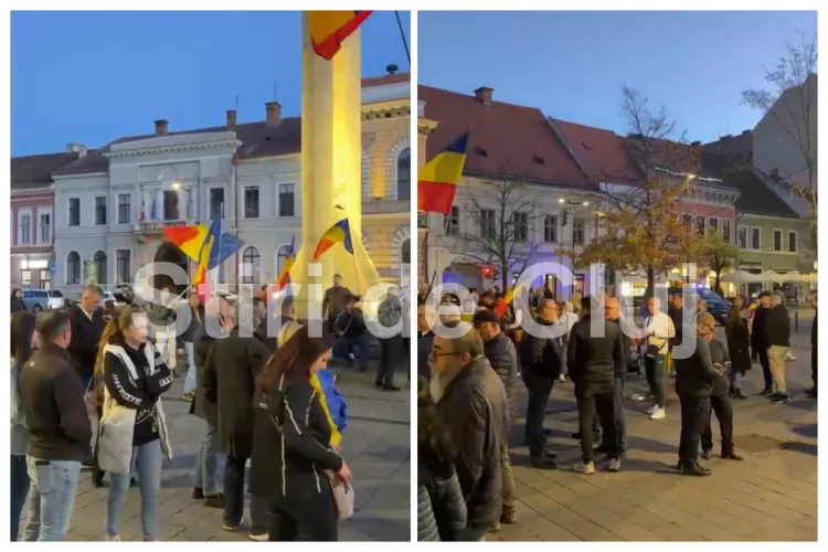 VIDEO. Mai mulți clujeni au ieșit în stradă pentru Călin Georgescu! Protest la Clopot, după apelul lui George Simion: „Să nu îl lăsăm singur!”
