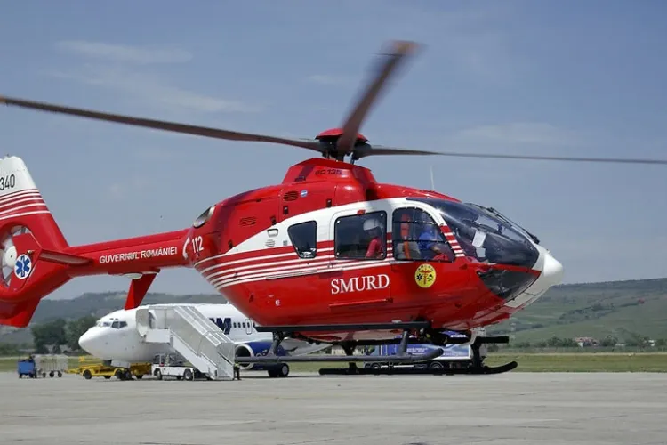 Elicopter SMURD, chemat de urgență la Cluj pentru un copil de 7 ani aflat în stare gravă, în urma unui accident de mașină