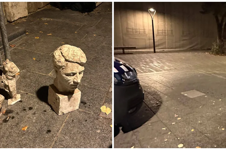 Au crezut că e abandonată, dar au avut o surpriză! Doi bărbați, prinși de un jandarm la furat de statui dintr-o clădire a Bibliotecii Județene din Cluj