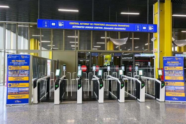 FOTO. Cum arată noile porți automate de la Aeroportul Cluj. Investiție uriașă pentru o călătorie mai simplă