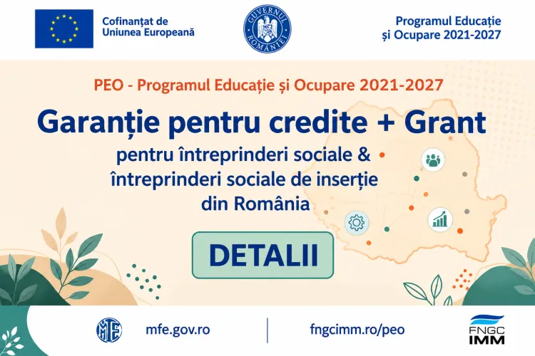 FNGCIMM lansează un instrument financiar de aproape 495 de milioane de lei pentru finanțarea economiei sociale, cofinanțat FSE+ și de la Bugetul de stat