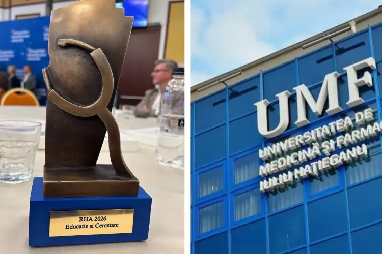 Premii pe bandă rulantă pentru UMF Cluj! Trofeu, Diplomă de Excelență și Impact Award, plus încă două diplome pentru proiecte cu implicarea universității