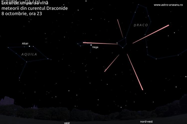 Draconidele, spectacol de meteori pe cerul Romaniei, in noaptea de 8 spre 9 octombrie