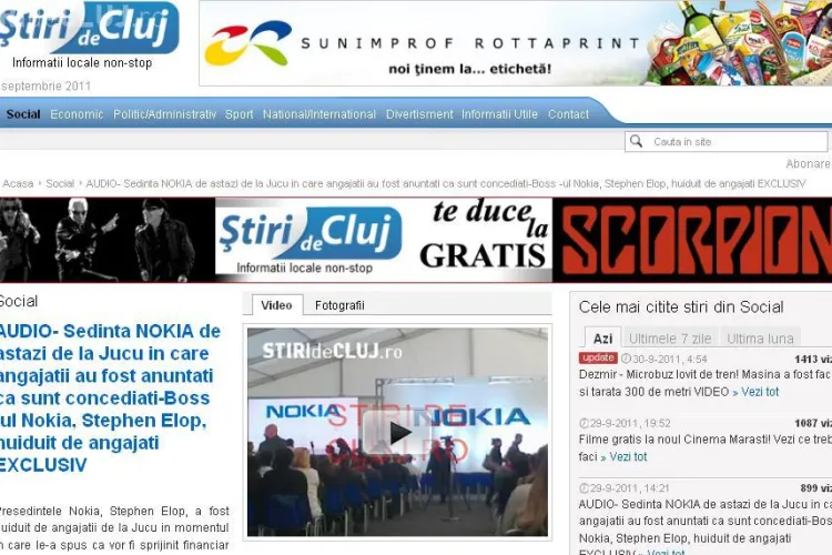 Aproape 14.000 de cititori, ieri, pe Stiri de Cluj! Va multumim tuturor pentru RECORDUL DE TRAFIC