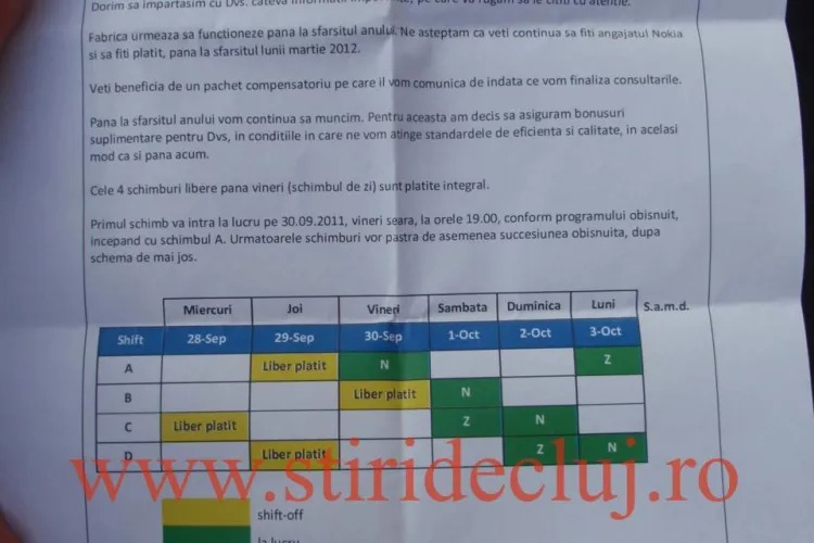 Vezi dovada ca Nokia si-a dat afara angajatii de la Jucu! Oamenii au primit o scrisoare FOTO