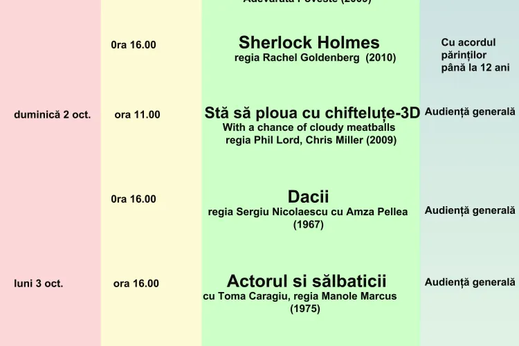 Cinema Marasti - programul acestei saptamani! Intrarea este gratis