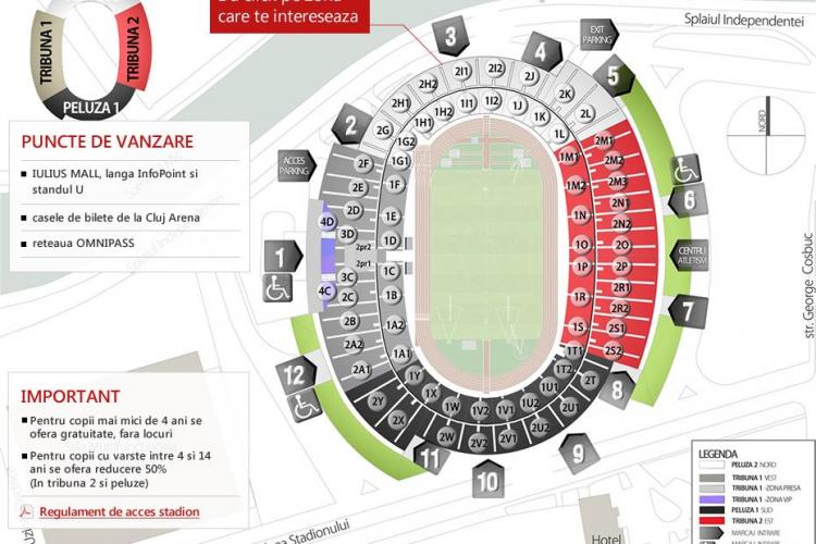Bilete reduse cu 50% pentru studenti si pensionari, la meciul de pe Cluj Arena cu FC Brasov