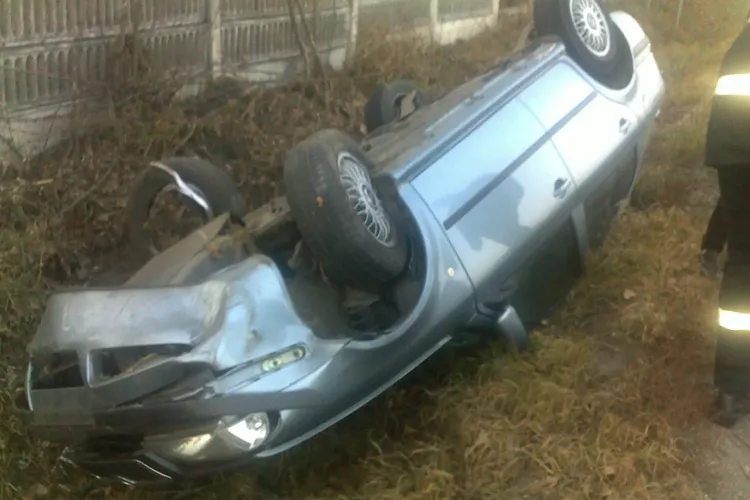 Accident la Jucu! Doua masini s-au rasturnat pe DN 1C si patru persoane sunt ranite VIDEO