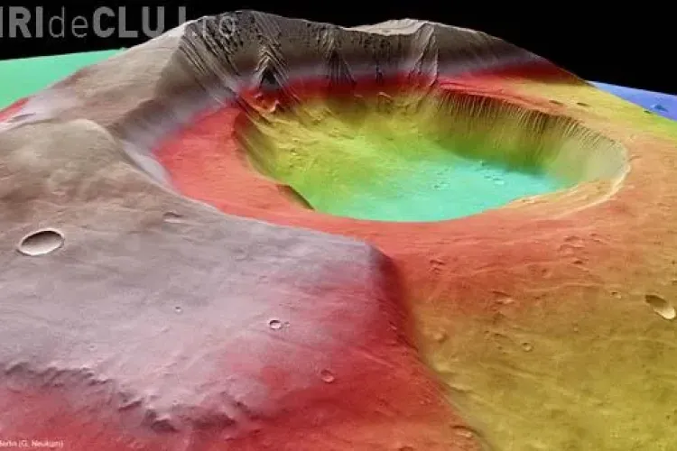 Senzational curcubeu care s-a format pe un vulcan de pe Marte- Foto superb