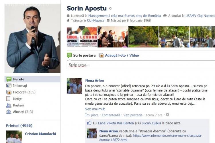 Primarul Sorin Apostu sustinut pe Facebook. Cum comentati?