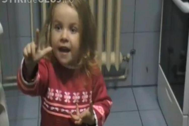 Cum canta o fetita de trei ani imnul oficial al U Cluj VIDEO