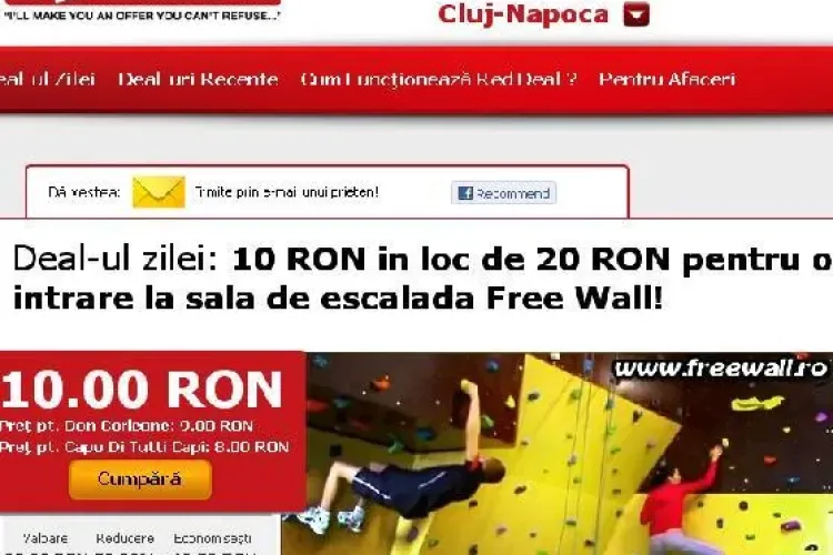 50% reducere la sala de escalada Free Wall cu Red Deal