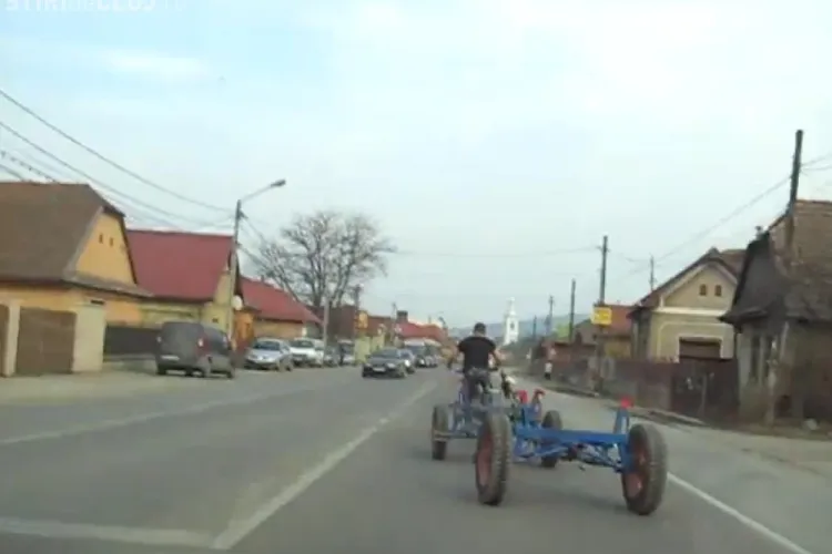 Tanarul care isi trage caruta cu bicicleta prin Floresti a aparut pe LiveLeaks! VEZI ce scriu strainii de Romania 