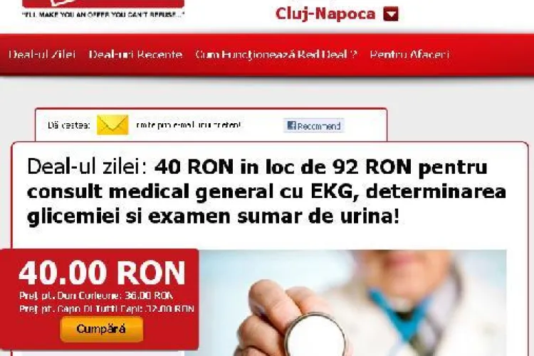 Doar 40 de lei pentru un consult medical general cu Red Deal