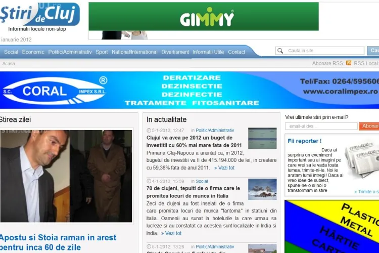 Stiri de Cluj, cel mai citit ziar on-line din Cluj! RECORD DE TRAFIC pe Stiri de Cluj- 14.554 de cititori unici!  VA MULTUMIM