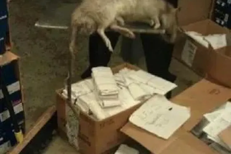 Un sobolan cat un caniche i-a socat pe americani! "Monstrul" a fost fotografiat intr-un magazin din New York FOTO