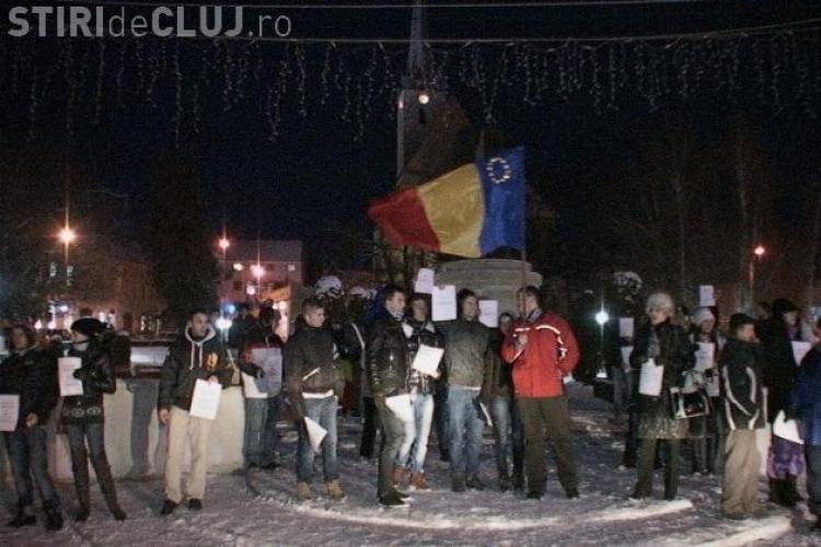 Mitingul organizat la Dej impotriva lui Traian Basescu VIDEO