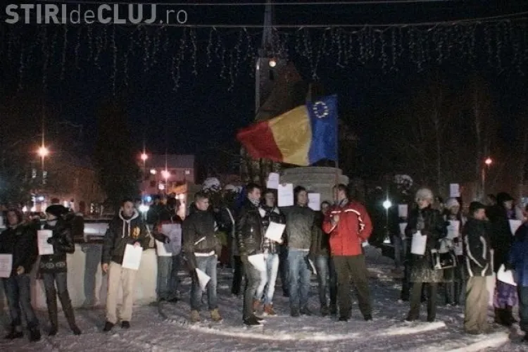 Mitingul organizat la Dej impotriva lui Traian Basescu VIDEO