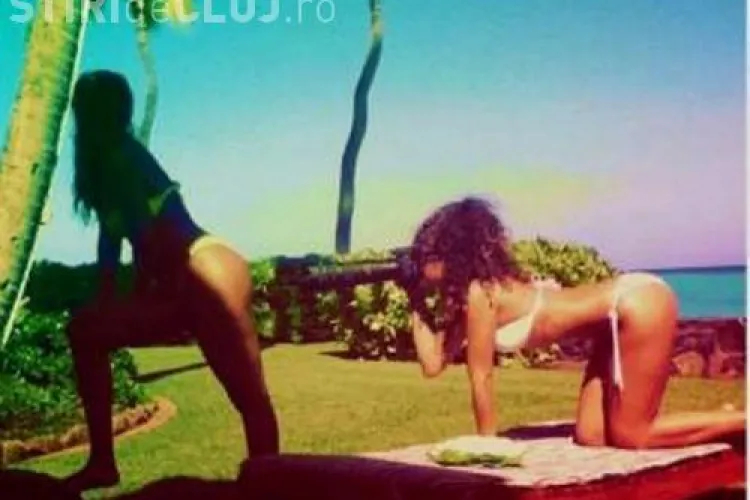 Rihanna se antreneaza in bikini FOTO