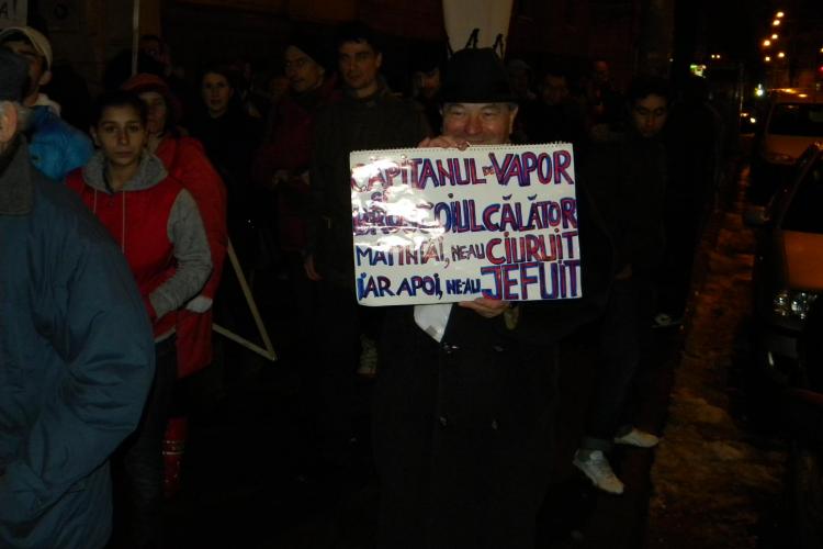 Protestele de la Cluj in a 11 -cea zi: "Boc, boc, boc: Demisia pe loc!" VIDEO