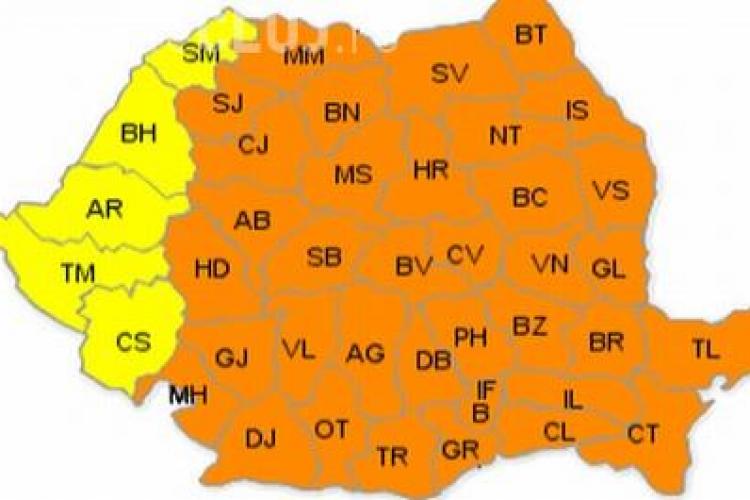 Cod portocaliu de GER! La Huedin si Iara va fi polul frigului din judetul Cluj