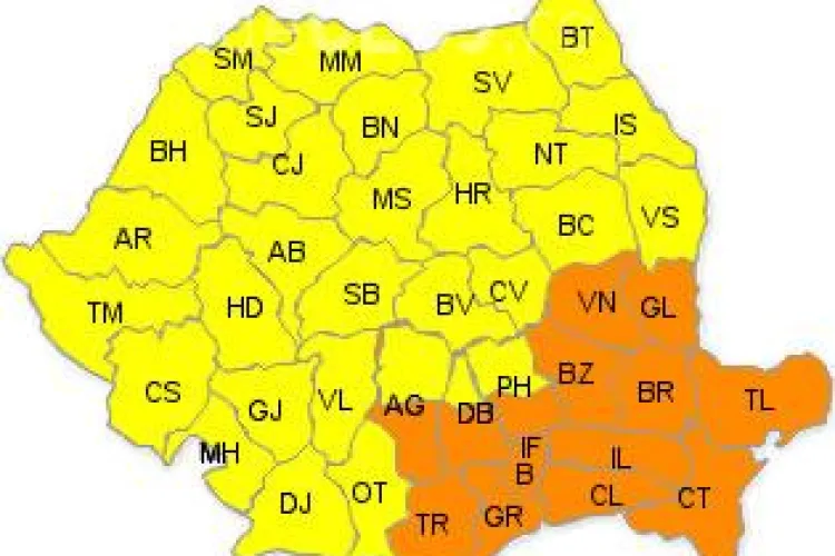 COD GALBEN de ger la Cluj, pentru intervalul 8 - 12 februarie