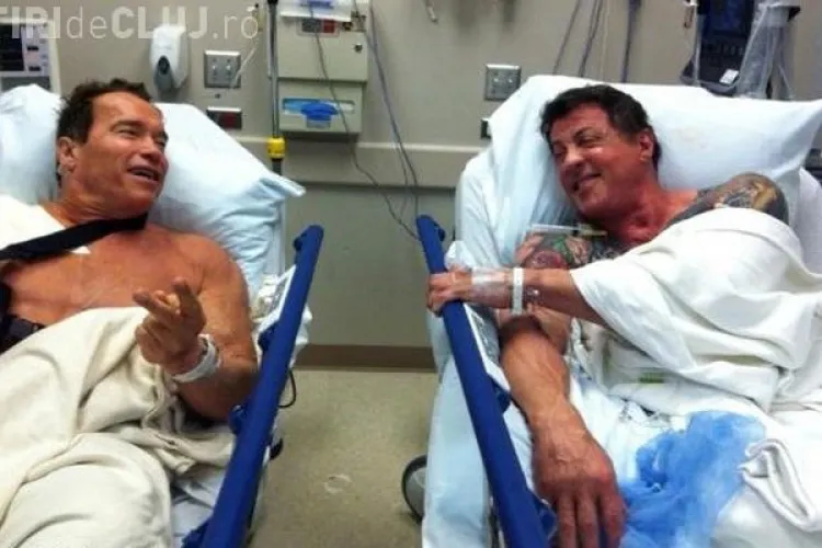 Schwarzenegger si Stallone pe patul de spital! Fotografie de colectie