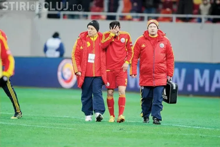 Grecu s-a accidentat la incalzire, inainte de meciul Romania - Uruguay FOTO