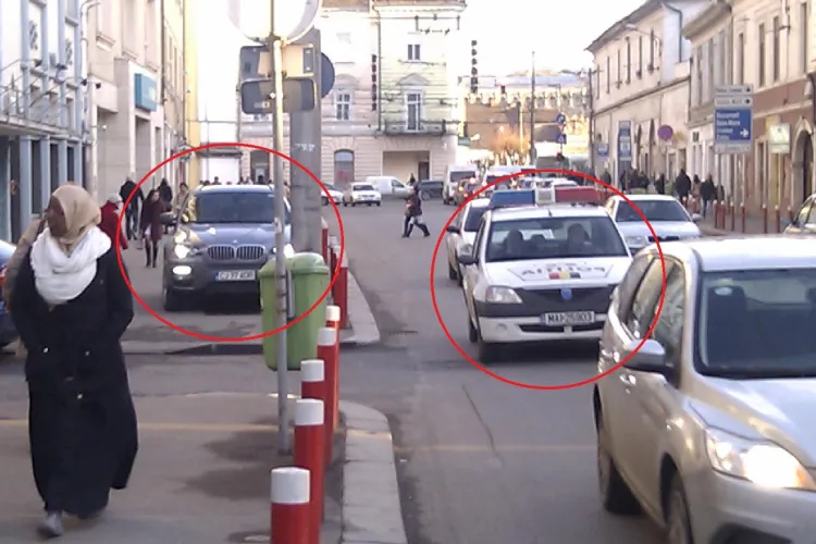 Politistii parcheaza  neregulamentar, dar scapa fara amenda, pe locul in care in urma cu trei zile un BMW a fost ridicat! FOTO