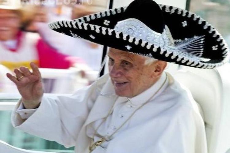 Cum arata Papa Benedict al XVI-lea cu sombrero