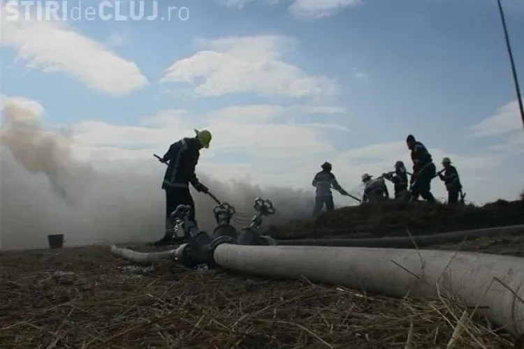 Incendiu la Reteag! 30 de tone de fan au ars VIDEO