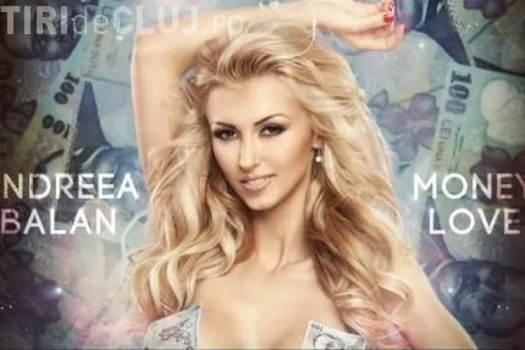 Andreea Balan, acoperita de bancnote de 100 de lei in noul videoclip! FOTO