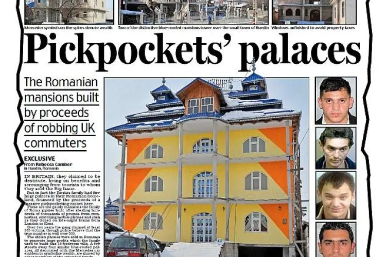 Ei sunt tiganii din Huedin care fura Anglia! Afara traiesc intr-o saracie lucie, in Romania ridica palate FOTO