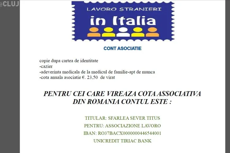TEAPA cu locuri de munca in Italia se repeta! Asociatia Lavoro Stranieri, condusa de un clujean, insala romanii 