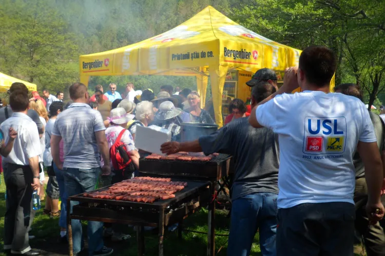 Mici si bere de la USL in Faget sub sloganul "Jos Basescu!"  FOTO / VIDEO