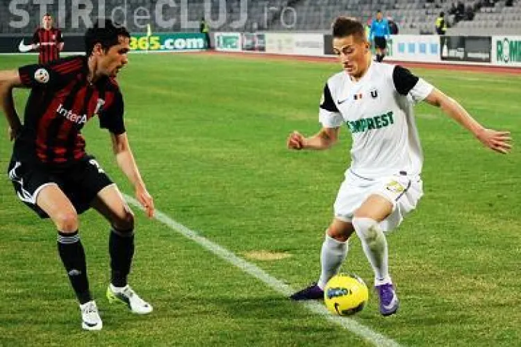 "U" Cluj - Pandurii Targu Jiu 0-1 VIDEO - gol Voiculet