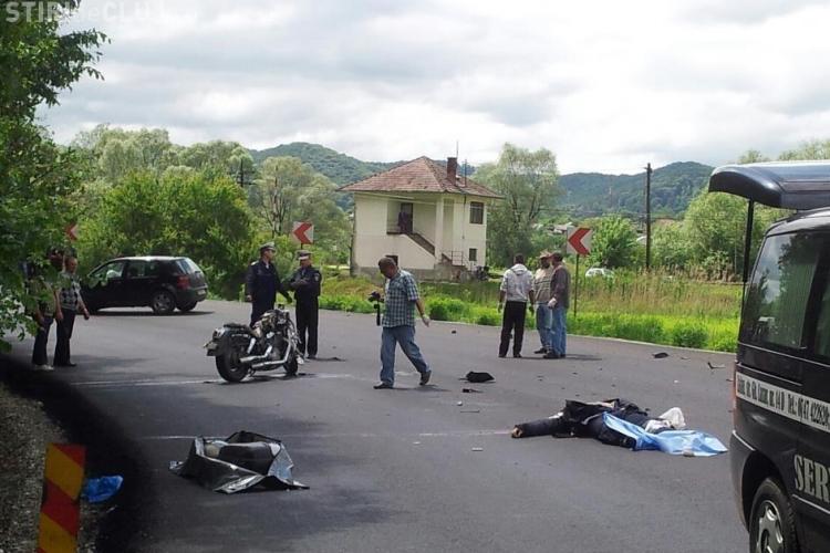 Motociclist slovac accidentat mortal langa Dej FOTO