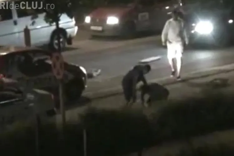 Politistii s-au batut cu un barbat beat, pe strada Plopilor din Cluj-Napoca VIDEO