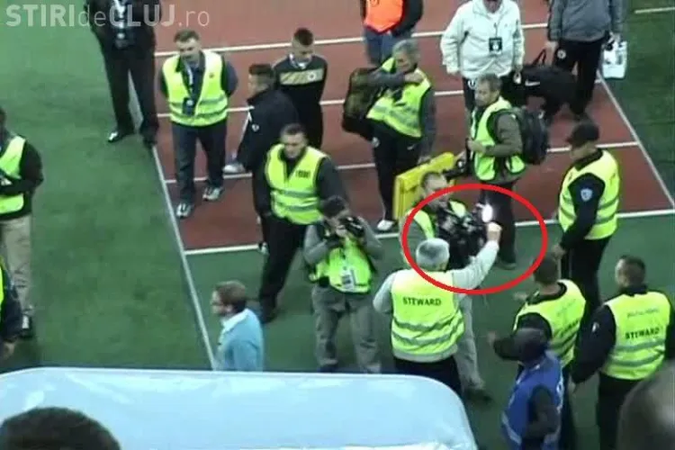 Stewarzii de pe Cluj Arena s-au luptat cu cameramanii, in timp ce Beto era lovit in tunel VEZI VIDEO