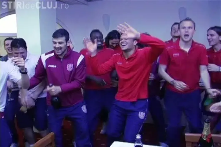 Jucatorii de la CFR Cluj danseaza "Tchu cha cha" ca si Neymar la petrecerea de TITLU VIDEO