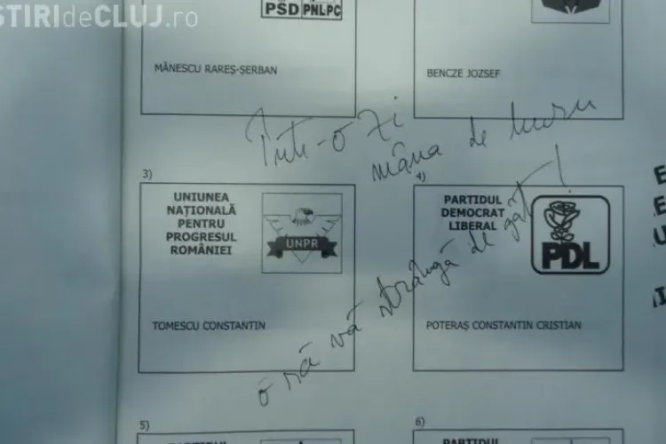 Ce a scris un alegator pe buletinul de vot! Si-a fotografiat "opera" si a postat-o pe FACEBOOK