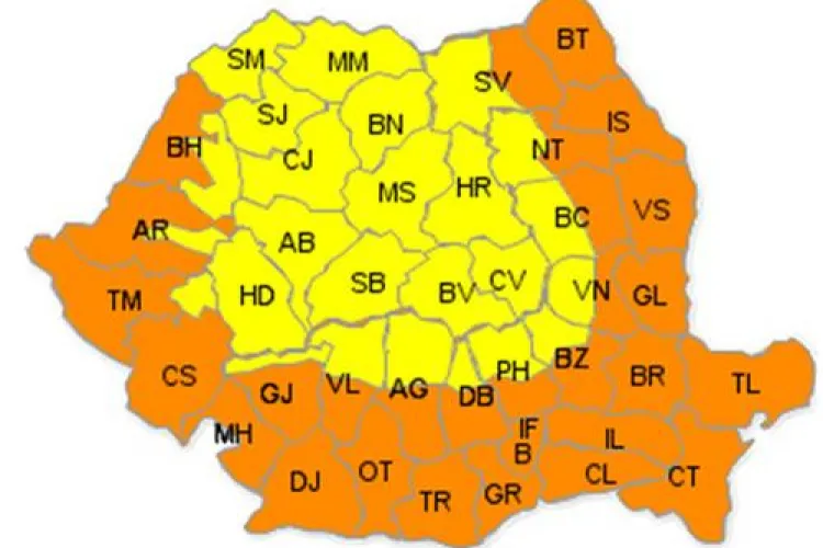 COD PORTOCALIU DE CANICULĂ. VEZI județele afectate și harta