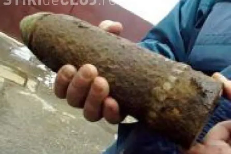 Proiectil din al Doilea Razboi Mondial gasit la Rascruci, comuna Bontida