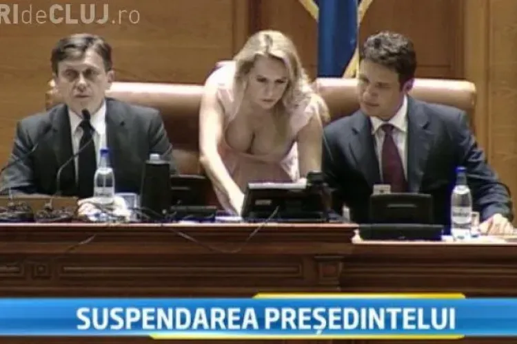 Decolteu GENEROS la suspendarea lui Băsescu din Parlament