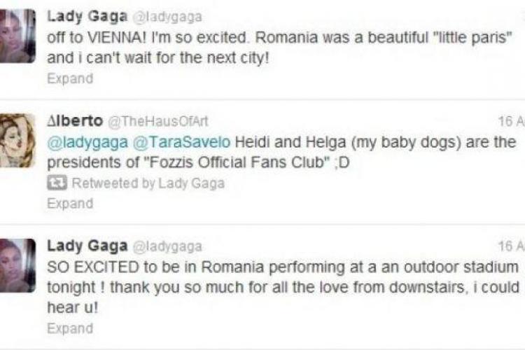 Lady Gaga, pe Twitter: România a fost un "Mic Paris" frumos