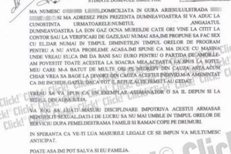 O clientă E-ON Gaz din Alba l-a reclamat pe cititorul de contor: Este un armăsar nepotolit sexual