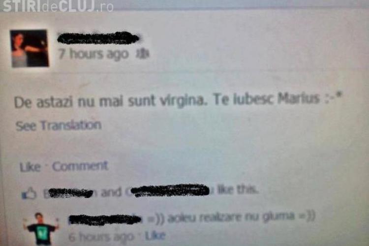 O româncă pe Facebook: "De astăzi nu mai sunt virgină. Te iubesc Marius"